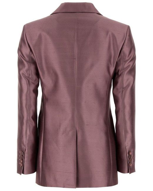 Max Mara Purple Metallic Button-Up Jacket