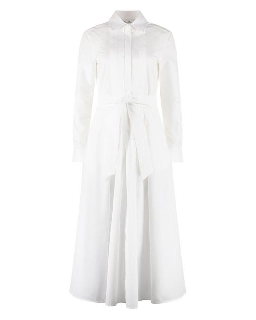Max Mara Cotton Hangar Midi Dress in White - Lyst