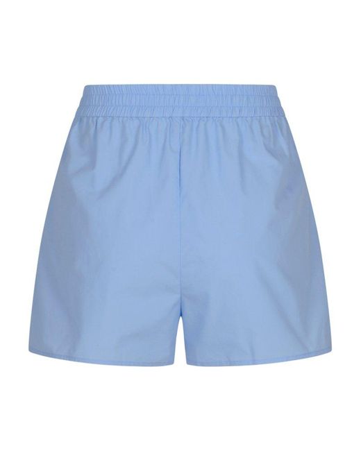 Alexander Wang Blue Logo Patch Elastic Waist Shorts