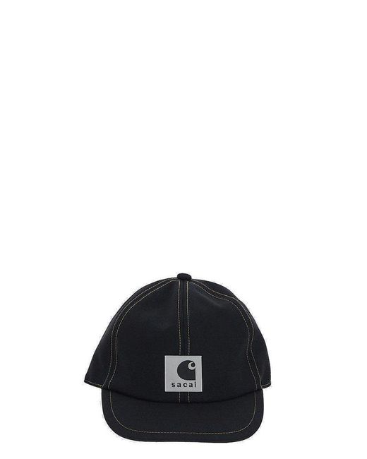 Sacai Black X Carhartt Wip Logo Patch Baseball Cap for men