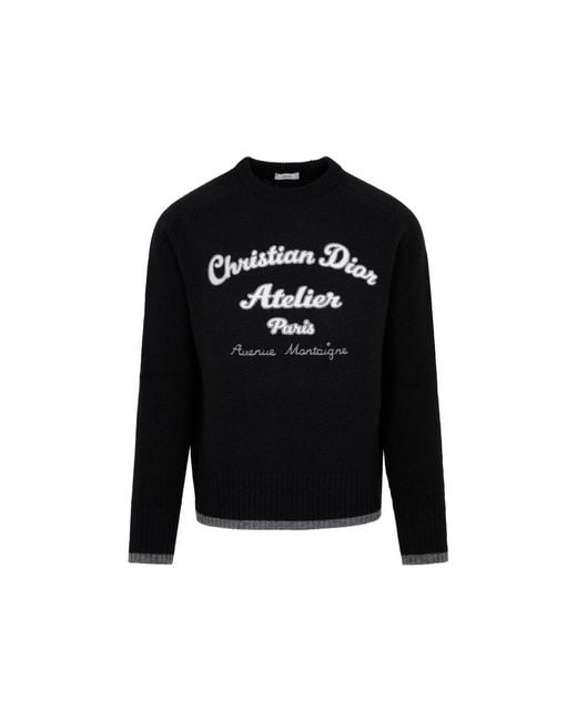 Dior Black Wool Knitted Sweater for men