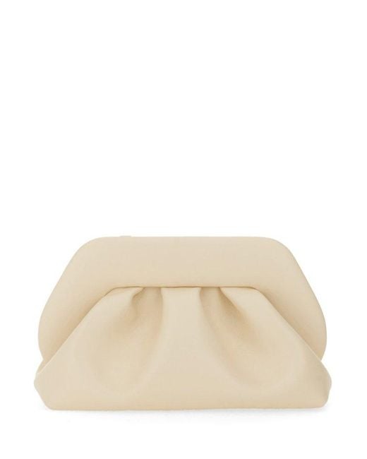 THEMOIRÈ Natural Tia Pleated Clutch Bag