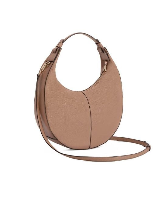 Furla Brown Miastella Zipped Hobo Bag