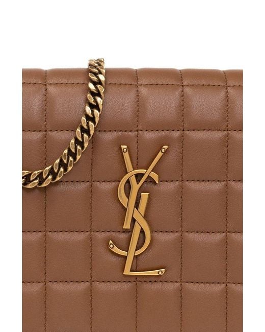 Saint Laurent Cassandre Matelassé Carre Crossbody Bag in Brown Lyst