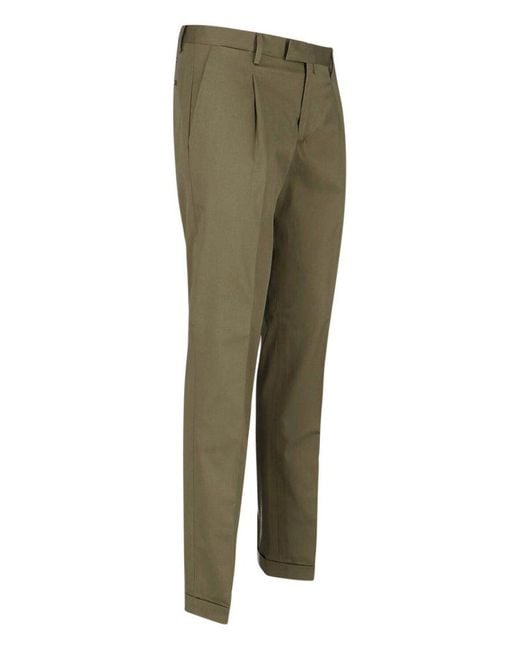 Briglia 1949 Green Pleated Tapered Pants for men