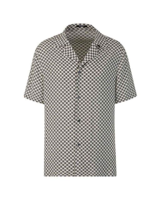 Balmain Gray Logo Viscose Shirt for men