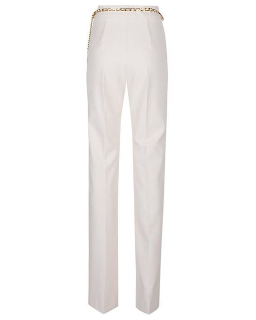 Elisabetta Franchi White Belted Pant