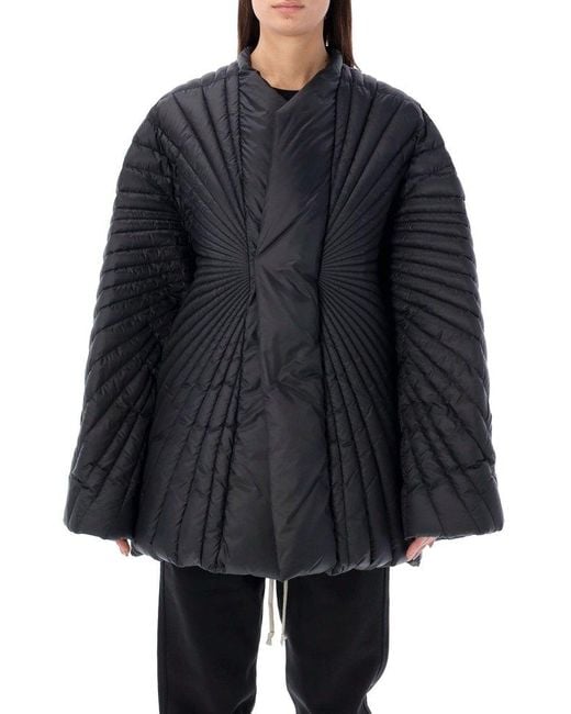 Moncler Black Moncler + Rick Owens Radiance Collarless Coat
