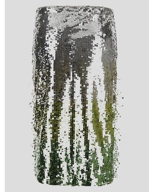 Des Phemmes Green Sequin Pencil Skirt