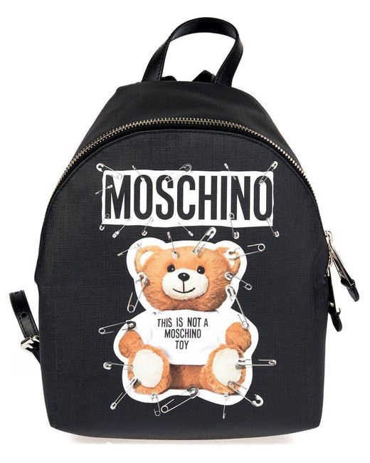 Moschino Iconic Printed Backpack in Black Lyst