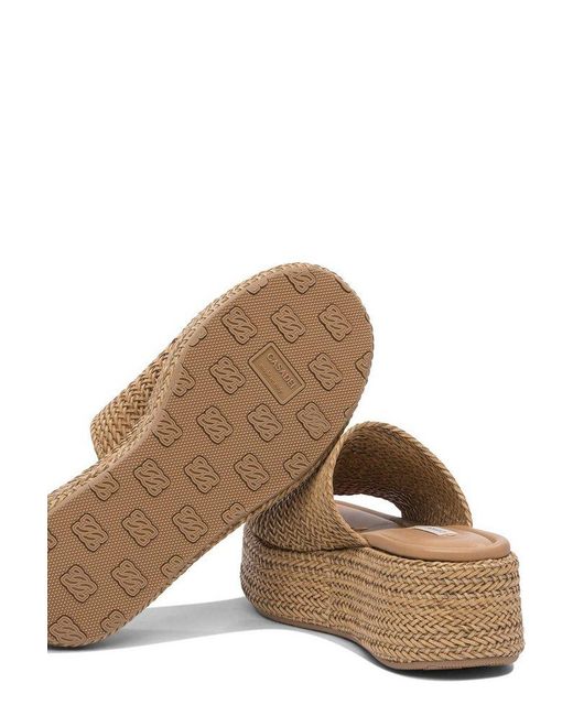 Casadei Brown Interwovened Open Toe Sandals