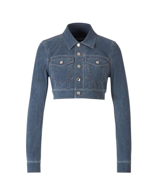 Alexander Wang Blue Button-up Cropped Jacket