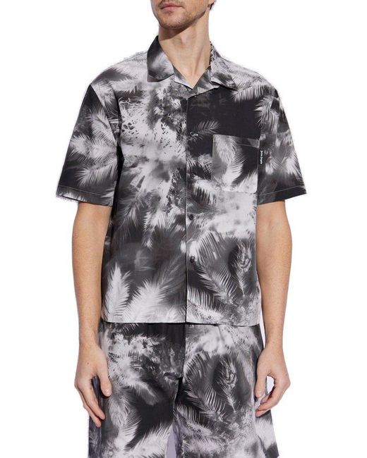 Palm Angels Gray Short Sleeve Shirt for men