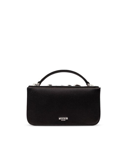 Moschino Embellished Top Handle Bag in Black Lyst