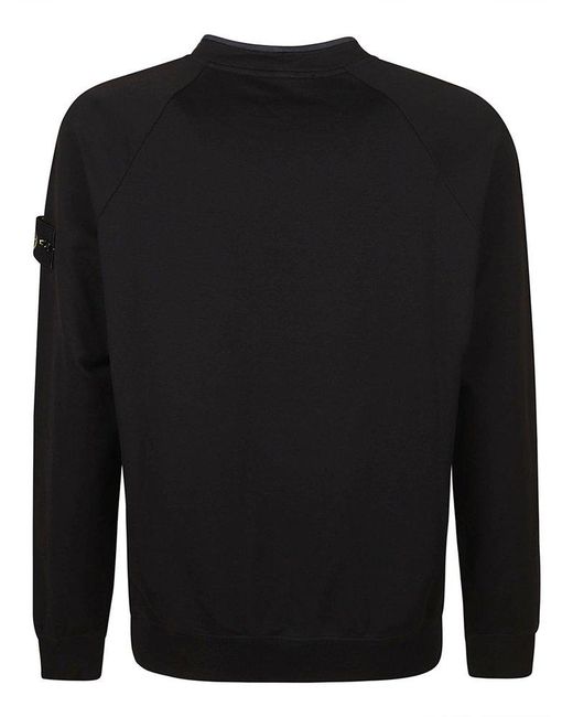 Stone Island Black Logo Sleeve Sweatshirt for men