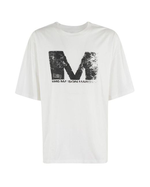 MM6 by Maison Martin Margiela White T-Shirt With Print for men