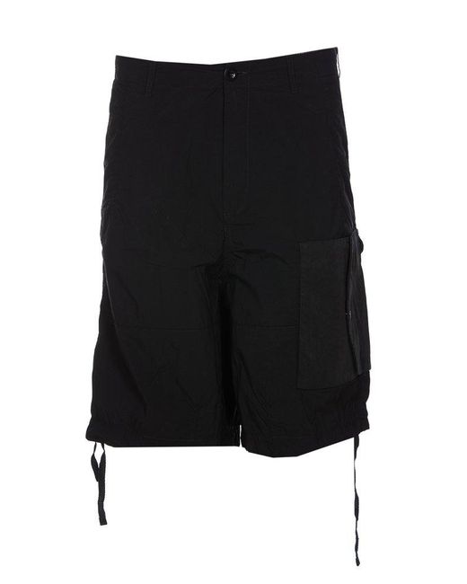 C P Company Black Drawstring Cuff Cargo Shorts for men