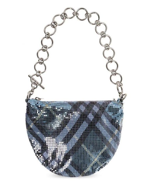 Burberry Blue Chainmail Chain-Linked Shoulder Bag