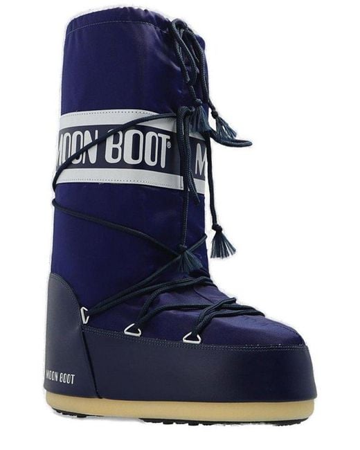 Moon Boot Blue Icon Logo Printed Snow Boots for men