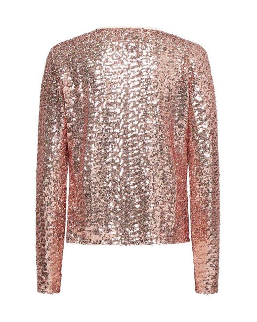 Baum und Pferdgarten Pink Sequin Tie-Front Top