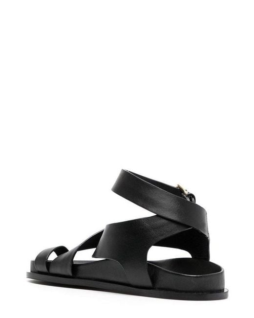 A.Emery Black Jalen Crossover Detail Sandals