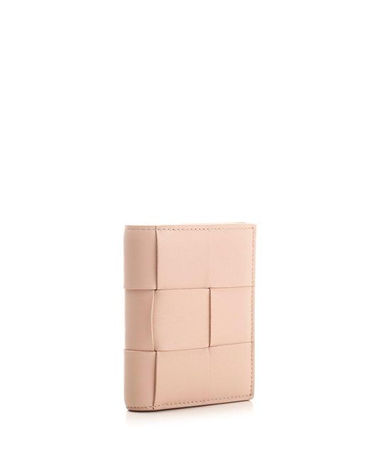 Bottega Veneta Pink Cassette Small Bi-fold Zip Wallet