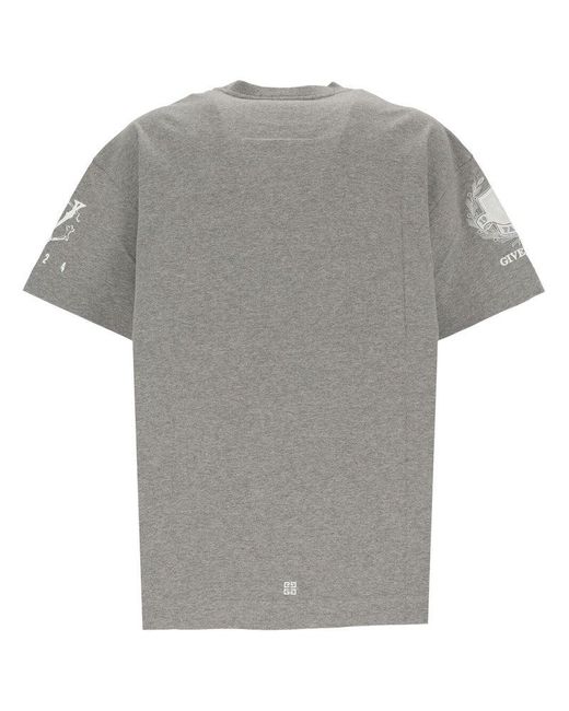 Givenchy Gray Crest Short-sleeved T-shirt for men