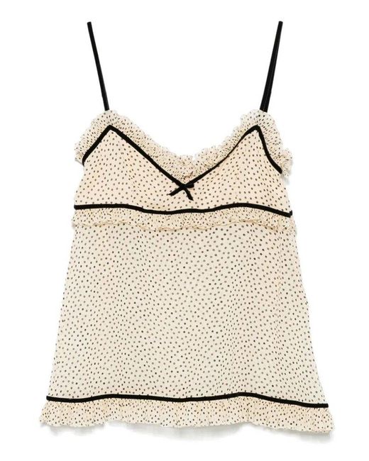 Valentino Natural Polka Dot Camisole Top
