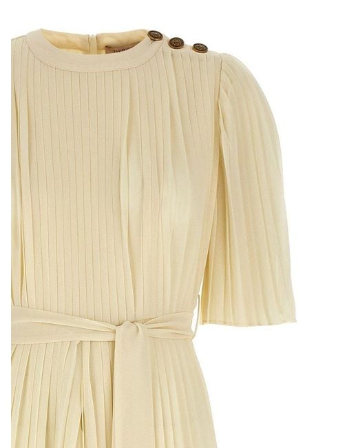 Twinset Metallic Pleated Crepe Georgette Jumpsuit