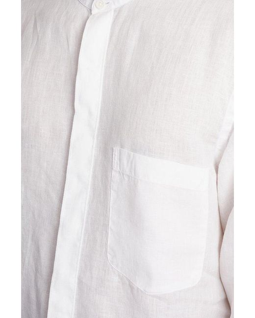 Zegna White Band-collar Curved Hem Shirt for men
