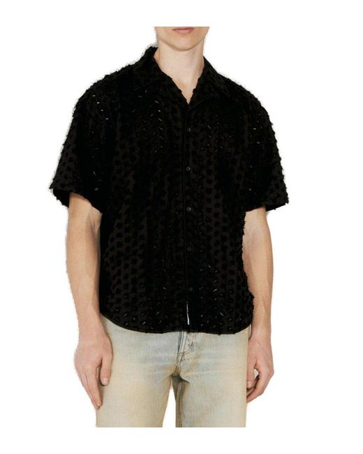 Eytys Black Alonzo Ripped Short-sleeved Shirt