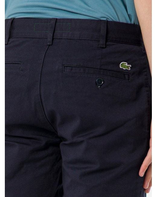 Lacoste Blue Logo Patch Knee-Length Shorts for men