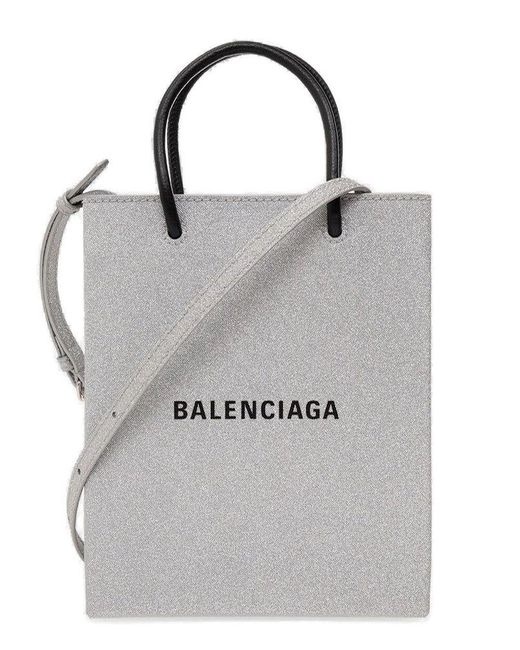 Balenciaga Gray Blondie Glitter-embellished Shoulder Bag
