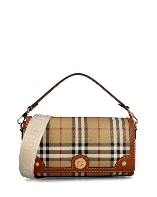 Burberry Brown Check-pattern Tote Bag
