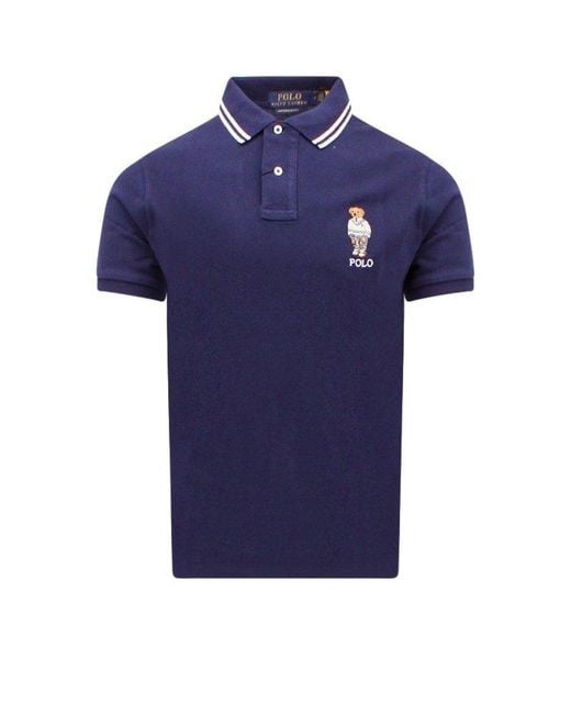 Polo Ralph Lauren Blue Pure Cotton Polo Shirt for men