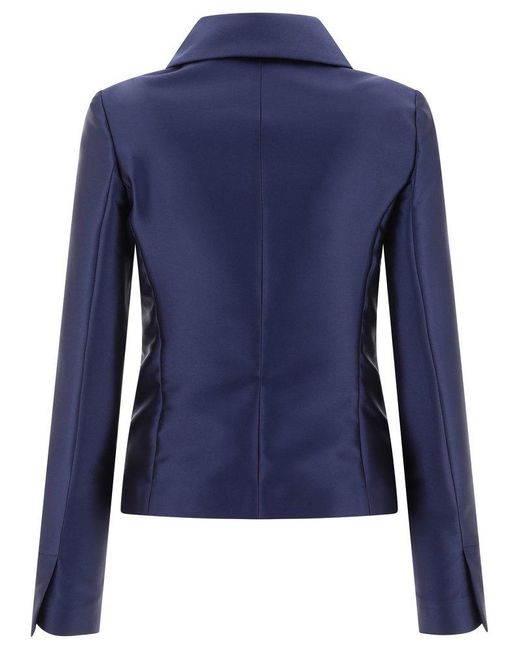 F.it Blue Satin Single Button Blazer
