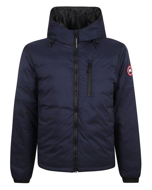 Canada Goose Blue Logo-patch Hooded Padded Jacket for men