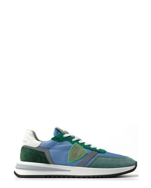 Philippe Model Green Round Toe Lace-up Sneakers for men