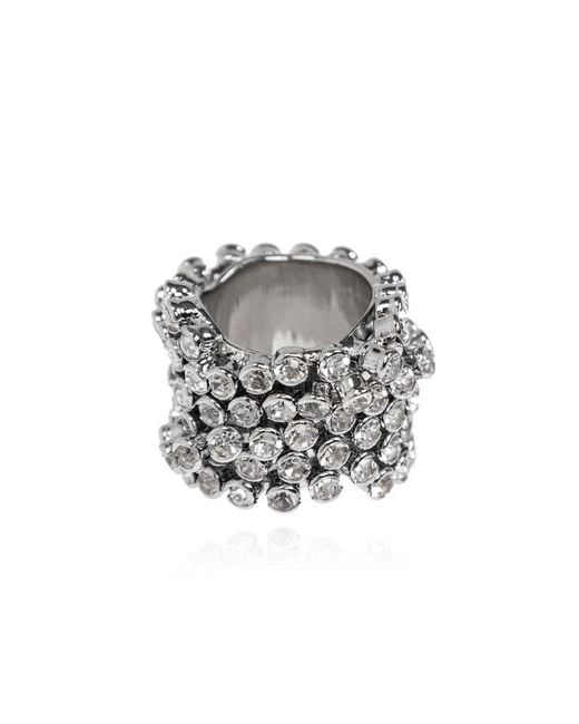 Dries Van Noten Gray Layered Embellished Ring