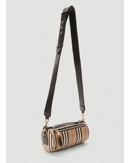 Burberry Icon Stripe Barrel Shoulder Bag in Natural Lyst