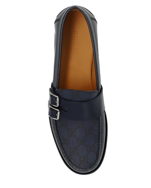 Gucci Black Buckle Detailed Loafers for men