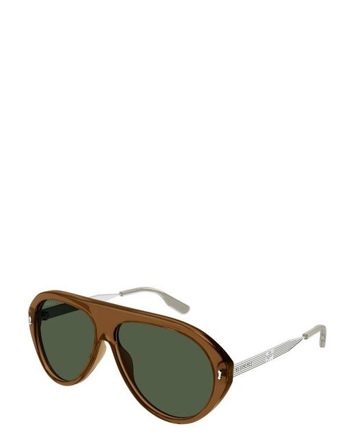 Gucci Green Aviator Frame Sunglasses for men