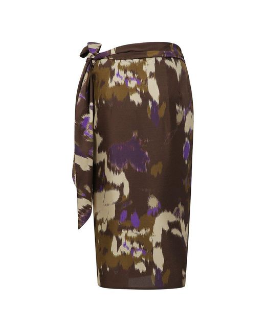 Max Mara Brown Dritto All-Over Patterned Skirt