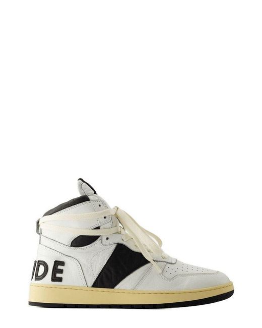 Rhude White Rhecess Hi Top Sneakers for men