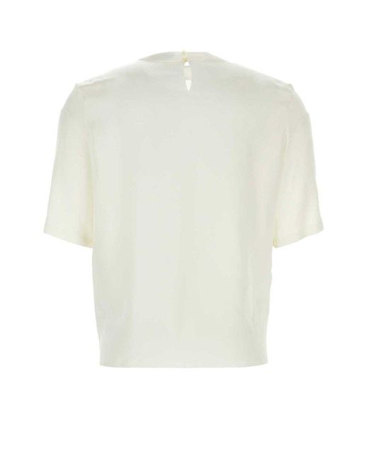Saint Laurent White Crewneck Short-sleeved T-shirt
