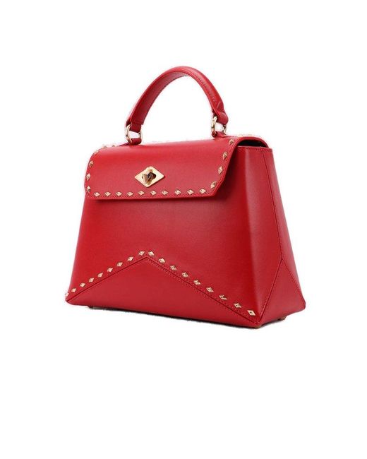 Ballantyne Red Diamond Studded Tote Bag