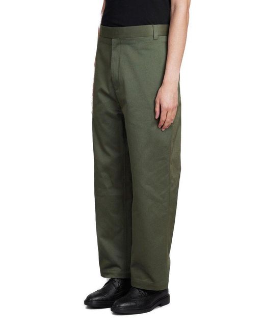 Thom Browne Green Rwb Stripe Detailed Straight Leg Pants for men