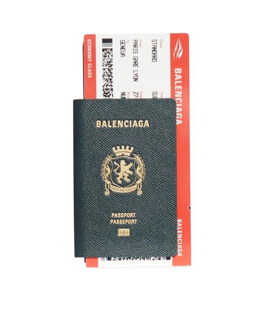 Balenciaga Green Passport Long Wallet for men