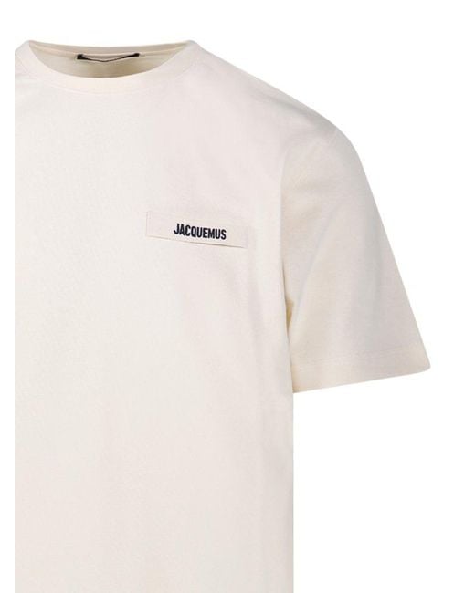 Jacquemus White Logo Patch Crewneck T-shirt for men