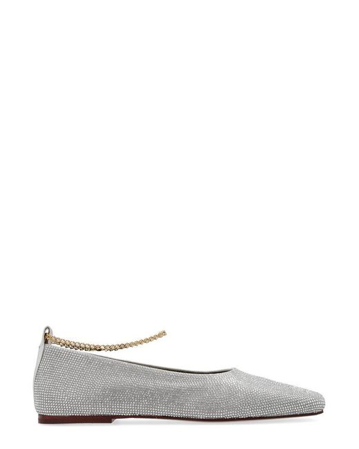 MARIA LUCA White Chain Detail Flat Shoes
